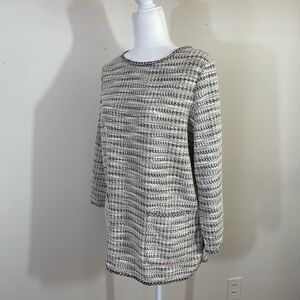 N.W.T. Max Studio sz med knit top textured fabric in cream, tan, black